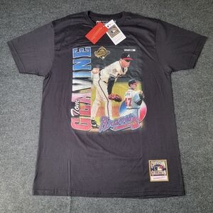 Tom Glavine Atlanta Braves Mitchell & Ness Men's T Shirt Size Large Black New